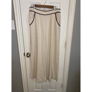 SIENNA SKY Wide Leg Linen Palazzo Pants Women's XL Smocked Bohemian
